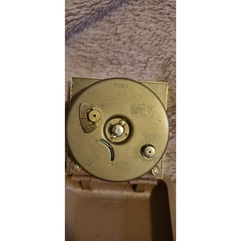 Vintage‎ Westclox Travel Alarm Clock Fold Up Brown Quartz